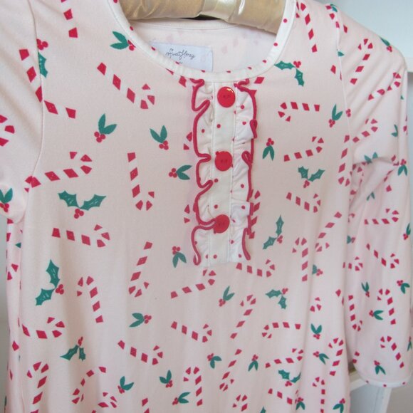 SweetHoney Girl's Candy Cane Pajama Gown Set Size 8Y EUC - Picture 2 of 5